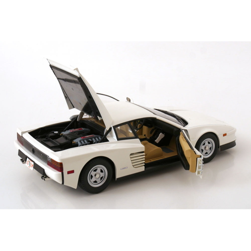 FERRARI TESTAROSSA MONOSPECCHIO 1984 US-VERSION WHITE 1:12 KK Scale Auto Stradali Modellino