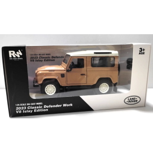 LAND ROVER DEFENDER WORK V8 ISLAY EDITION 2023 SAND/WHITE ROOF 1:24 RE.EL.Toys Auto Stradali Modellino