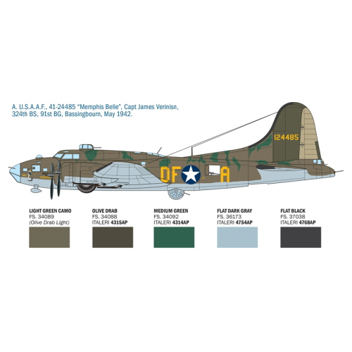 B-17F FLYING FORTRESS KIT 1:72 Italeri Kit Aerei Modellino