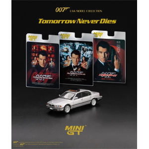 BMW 750 IL (E39) "007-TOMORROWNEVER DIES" 1997 1:64 Mini GT Movie Modellino