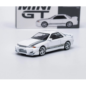 NISSAN SKYLINE GT-R (R32) VEILSIDE COMBAT C-I WHITE 2011 1:64 Mini GT Auto Stradali Modellino