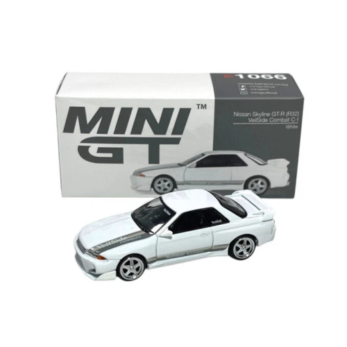 NISSAN SKYLINE GT-R (R32) VEILSIDE COMBAT C-I WHITE 2011 1:64 Mini GT Auto Stradali Modellino