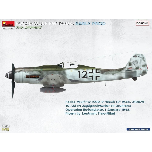 FOCKE-WULF FW 190D-9 EARLY PROD.JG 54 BASIC KIT 1:48 Miniart Kit Aerei Modellino