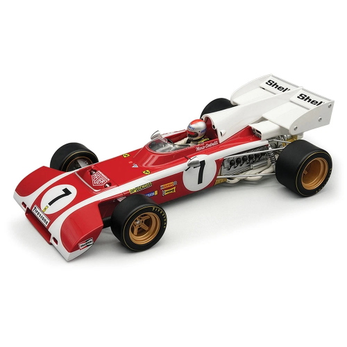 FERRARI 312 B2 SOUTH AFRICA GP 1972 M.ANDRETTI CON VETRINA E PILOTA 1:18 Tecnomodel Formula 1 Modellino