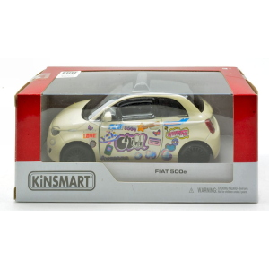 FIAT 500E "LIVERY EDITION" IVORY IN WINDOW BOX 1:32-38 CM 12 Kinsmart Modellismo Giocattolo Modellino