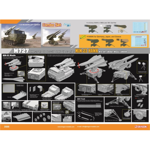M727 MIM-23 TRACKED GUIDED MISSILE CARRIER KIT 1:35 Dragon Kit Mezzi Militari Modellino