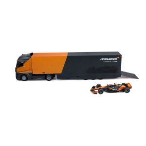 MERCEDES ACTROS GIGASPACE WITH F1 MCL38 2024 N.4 L.NORRIS 1:43 Burago Camion Modellino