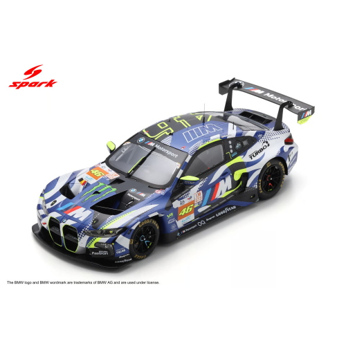 BMW M4 GT3 N.46 24 H LE MANS 2024 V.ROSSI-A.SL HARTHY-M.MARTIN 1:18 Spark Model Auto Competizione Modellino