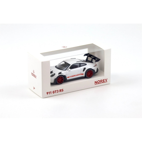 PORSCHE 911 GT3 RS 2022 WHITE WITH RED STICKERS JET CAR 1:43 Norev Auto Stradali Modellino