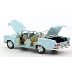 MERCEDES 220 S 1965 LIGHT BLUE 1:18 Norev Auto Stradali Modellino