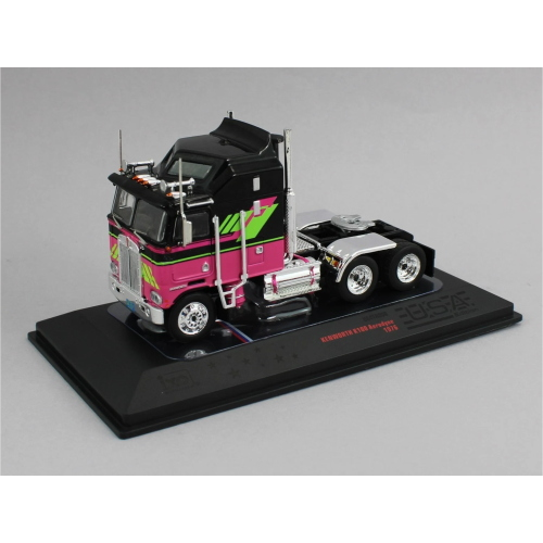 KENWORTH K100 AERODYNE 1976 BLACK/PINK 1:64 Ixo Model Camion Modellino