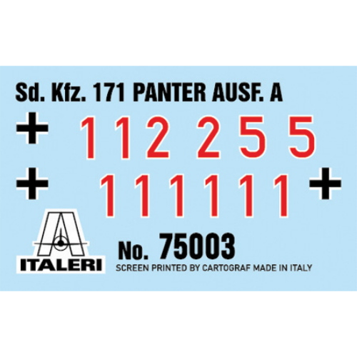 PANTHER SD.KFZ.171 AUSF.A MODEL SET KIT 1:56 Italeri Kit Mezzi Militari Modellino