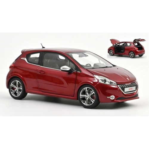 PEUGEOT 208 GTI 2013 RUBIS RED 1:18 Norev Auto Stradali Modellino
