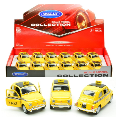 FIAT 500 TAXI (1 Modellino) Cm 10 Welly Modellismo Giocattolo Modellino