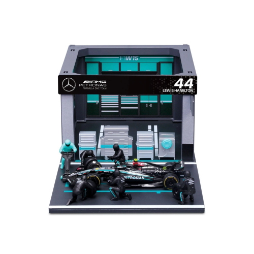 PIT STOP SET MERCEDES F1 W14 N.44 LEWIS HAMILTON 2023 1:43 Burago Formula 1 Modellino