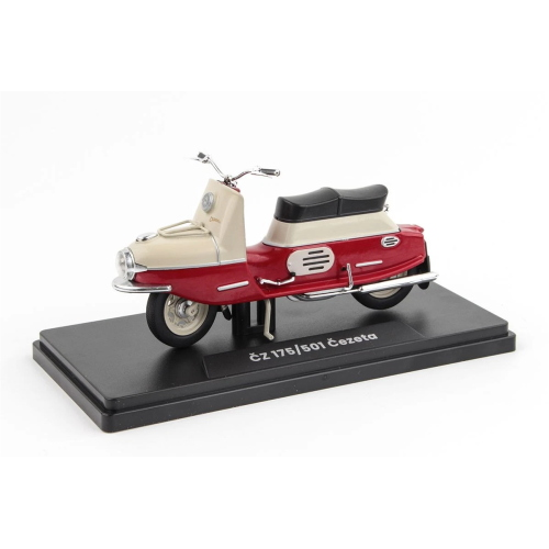 CZ 175/501 1958 CREAM/AMARANT 1:18 Abrex Moto Modellino