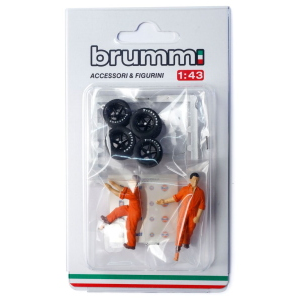 SET CAMBIO GOMME 2 MECCANICI + ACCESSORI 1:43 Brumm Diorami Modellino