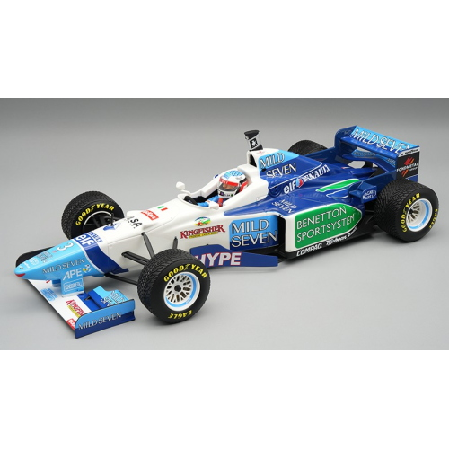 BENETTON B196 N.3 BRAZILIAN GP 1996 J.ALESI RAIN TYRES WITH DRIVER 1:18 Tecnomodel Formula 1 Modellino