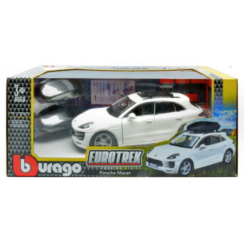 PORSCHE MACAN + CARGO BOX 1:24 Burago Auto Stradali Modellino