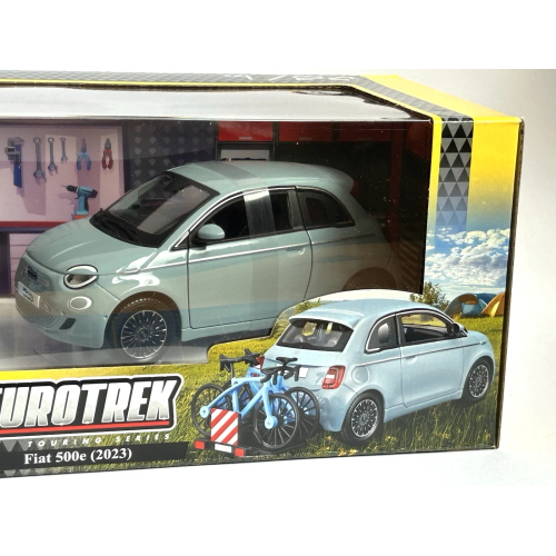 FIAT 500e FULL ELECTRIC 2021 WITH BICYCLE 1:24 Burago Auto Stradali Modellino