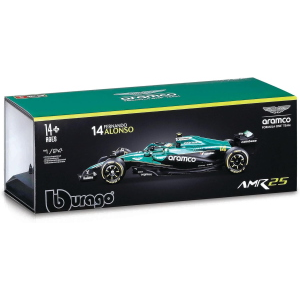 ASTON MARTIN AMR 25 N.14 2025 FERNANDO ALONSO SIGNATURE 1:24 Burago Formula 1 Modellino