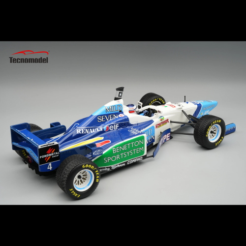BENETTON B196 N.3 BRAZILIAN GP 1996 J.ALESI RAIN TYRES WITH DRIVER 1:18 Tecnomodel Formula 1 Modellino
