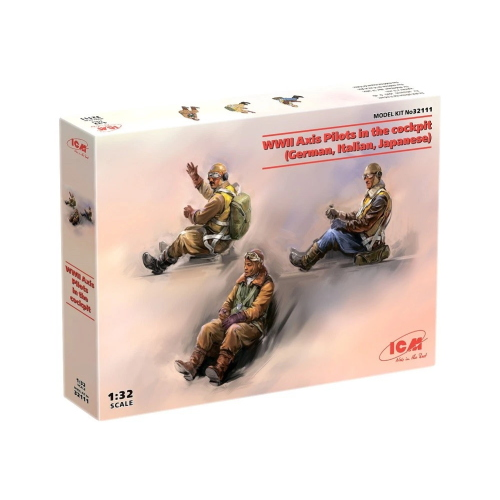 AXIS PILOTS IN THE COCKPIT (GERMAN, ITALIAN, JAPANESE) KIT 1:32 ICM Kit Figure Militari Modellino