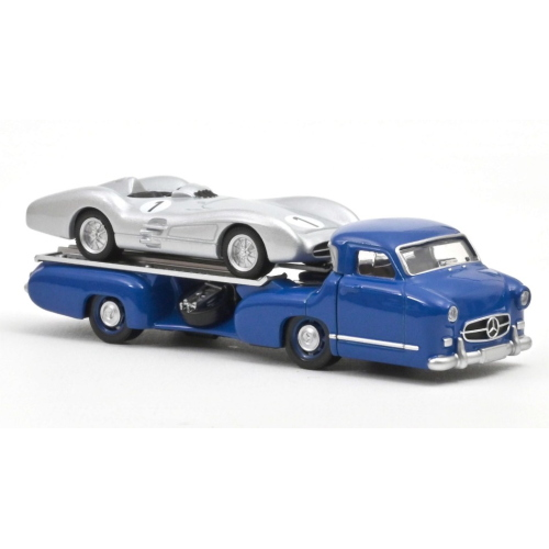MERCEDES REENNTRANSPORTER + W196 1:64 Norev Camion Modellino
