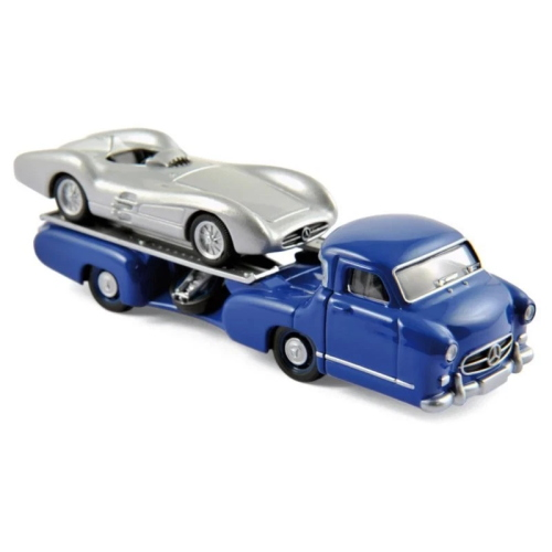 MERCEDES REENNTRANSPORTER + W196 1:64 Norev Camion Modellino