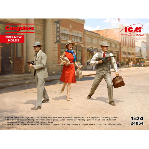 GANGSTERS KIT 1:24 ICM Kit Figure Militari Modellino