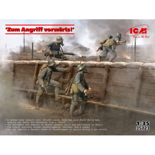 LOS, LOS, LOS ATTACKE! VORWARTS! MARSCH! FIGURES KIT 1:35 ICM Kit Figure Militari Modellino
