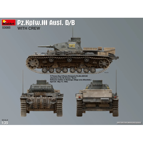 PZ.KPFW.III AUSF. D/B WITH CREW KIT 1:35 Miniart Kit Mezzi Militari Modellino