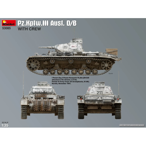 PZ.KPFW.III AUSF. D/B WITH CREW KIT 1:35 Miniart Kit Mezzi Militari Modellino