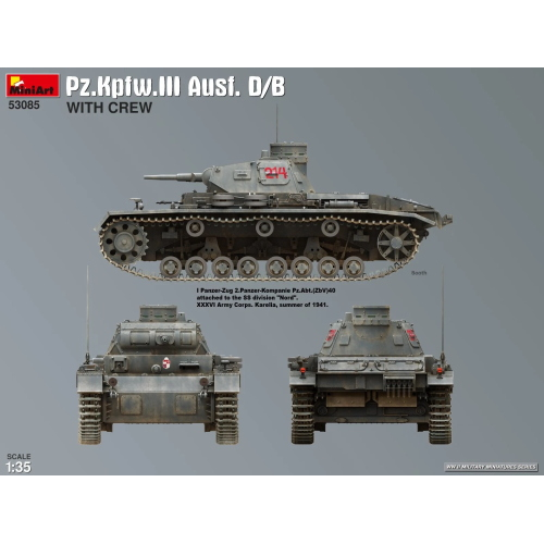 PZ.KPFW.III AUSF. D/B WITH CREW KIT 1:35 Miniart Kit Mezzi Militari Modellino
