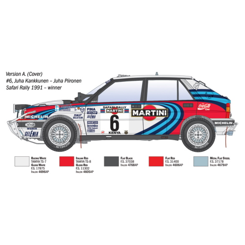 LANCIA DELTA HF INTEGRALE 16V SAFARI RALLY 1991 KIT 1:12 Italeri Kit Auto Modellino