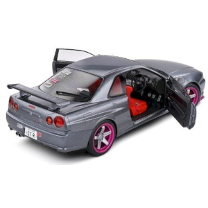 NISSAN SKYLINE GT-R (BNR34) COUPE 1999 GREY 1:18 Solido Auto Stradali Modellino