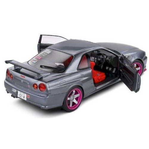 NISSAN SKYLINE GT-R (BNR34) COUPE 1999 GREY 1:18 Solido Auto Stradali Modellino
