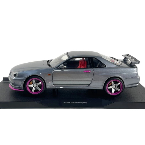 NISSAN SKYLINE GT-R (BNR34) COUPE 1999 GREY 1:18 Solido Auto Stradali Modellino