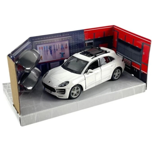 PORSCHE MACAN + CARGO BOX 1:24 Burago Auto Stradali Modellino