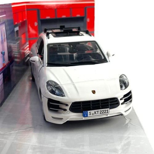 PORSCHE MACAN + CARGO BOX 1:24 Burago Auto Stradali Modellino