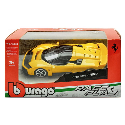 FERRARI F80 2024 YELLOW 1:43 Burago Auto Stradali Modellino