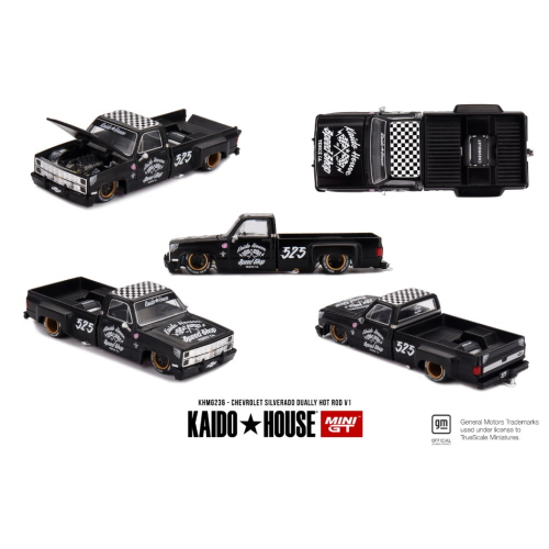 CHEVROLET SILVERADO DUALLYHOT ROD V1 1980 1:64 Mini GT Tuning Modellino