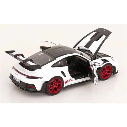 PORSCHE 911 GT3 RS WITH WEISSACH PACK 2022 WHITE/RED 1:18 Norev Auto Stradali Modellino