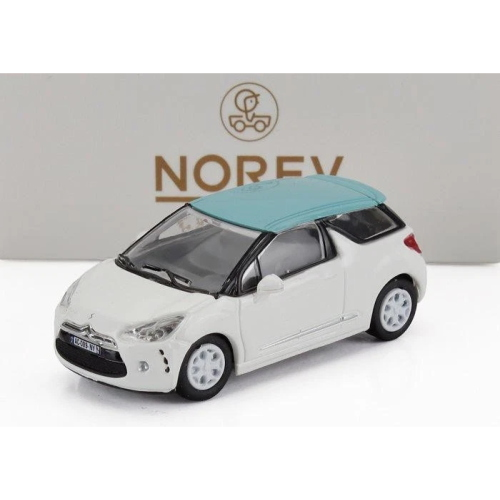 CITROËN DS3 2010 BANQUISE WHITE AND BLUE BOTICELLI ROOF 1:87 Norev Auto Stradali Modellino