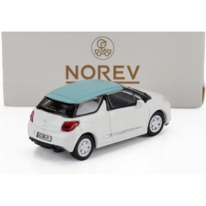 CITROËN DS3 2010 BANQUISE WHITE AND BLUE BOTICELLI ROOF 1:87 Norev Auto Stradali Modellino