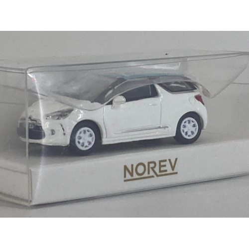 CITROËN DS3 2010 BANQUISE WHITE AND BLUE BOTICELLI ROOF 1:87 Norev Auto Stradali Modellino