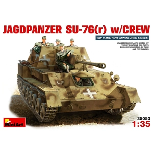 GERMAN JAGSPANZER SU-76 WITH CREW KIT 1:35 Miniart Kit Mezzi Militari Modellino