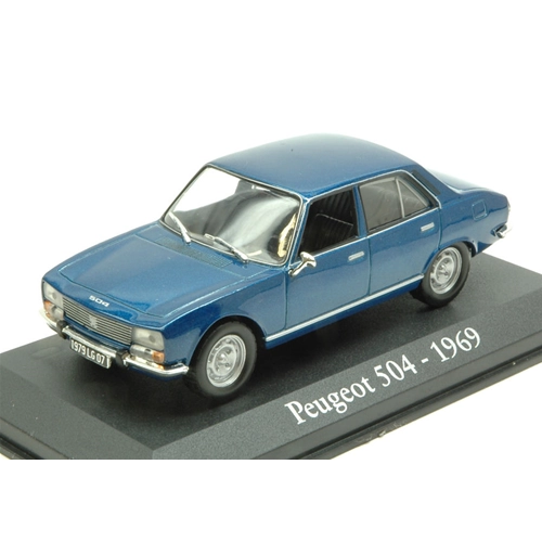 PEUGEOT 504 1969 METALLIC BLUE 1:43 Editoria Auto Stradali Modellino