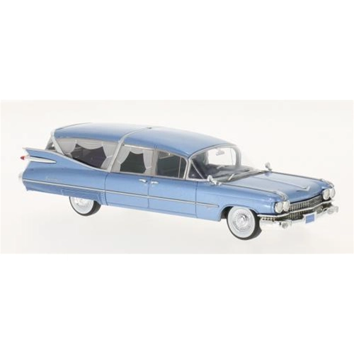 CADILLAC S&S SUPERIOR LANDAU METALLIC BLUE HEARSE 1959 1:43 Neo Scale Models Pompe Funebri Modellino