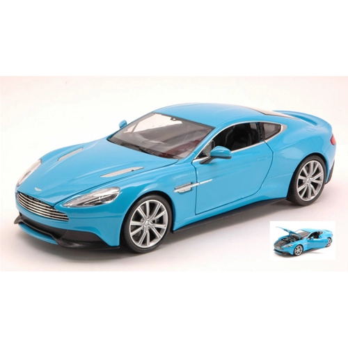 ASTON MARTIN VANQUISH 2012 LIGHT BLUE 1:24 Welly Auto Stradali Modellino